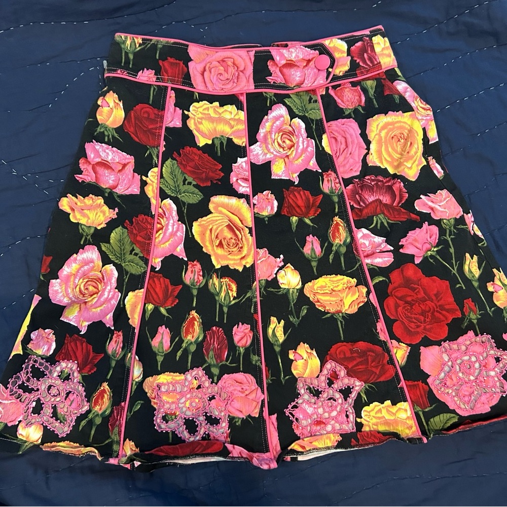 Floral Women's Skirt with cut out flowers at hem